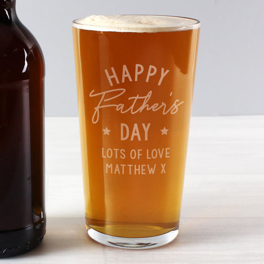 Personalised Father's Day Pint Glass - Elegant Casa